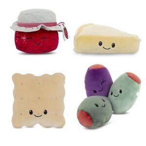 Gigglescape Brie Cheese, Jam, Olives, Square Cracker Charcuterie Box Plush Set